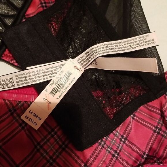 Victorias Secret Dream Angels Unlined Lace-up Corset Crop Top Bra with panties - Picture 5 of 15